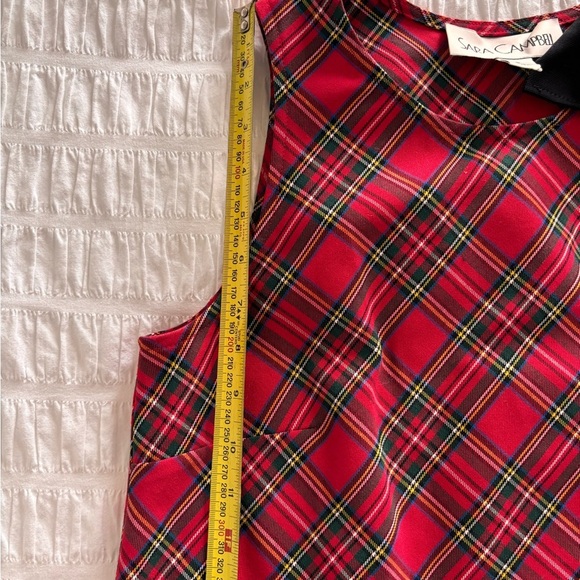 Sara Campbell Red Sleeveless Tank Top with Peter Pan Collar - Picture 2 of 6